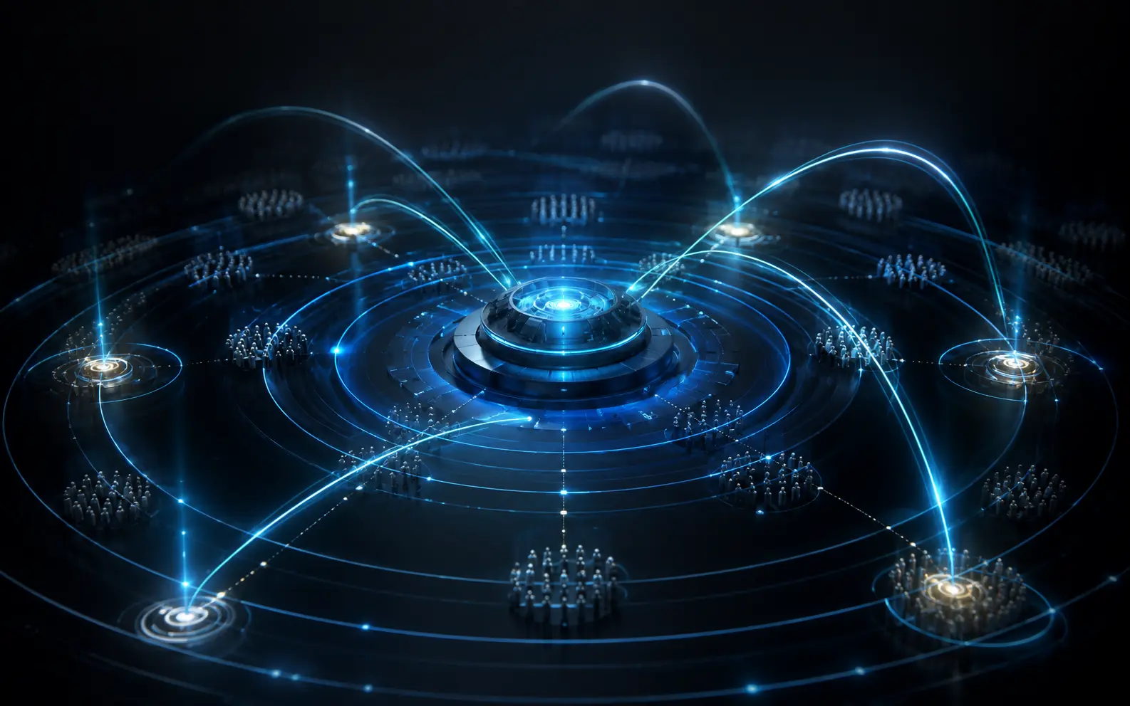 Precision targeting rings and campaign trajectories representing controlled paid media